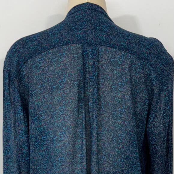 Isabel Marant Etoile Button Down Sheer Top Blouse Long Sleeve Blue 34 Oversized - Picture 7 of 13